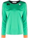 Wales Bonner Logo-patch Organic-cotton Sweatshirt In Green