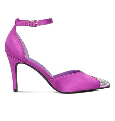 London Rag Everalda Toe Cap Embellished Sandals In Purple