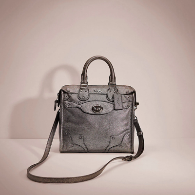 Coach Restored Mini Rhyder 33 Satchel In Gunmetal/gunmetal