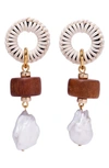 LIZZIE FORTUNATO WOVEN SADDLE DROP EARRINGS