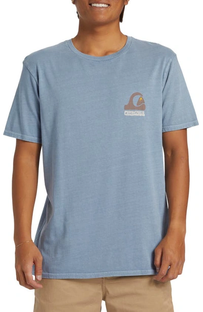 Quiksilver Andy Y Andy Cotton Graphic T-shirt In Blue Shadow