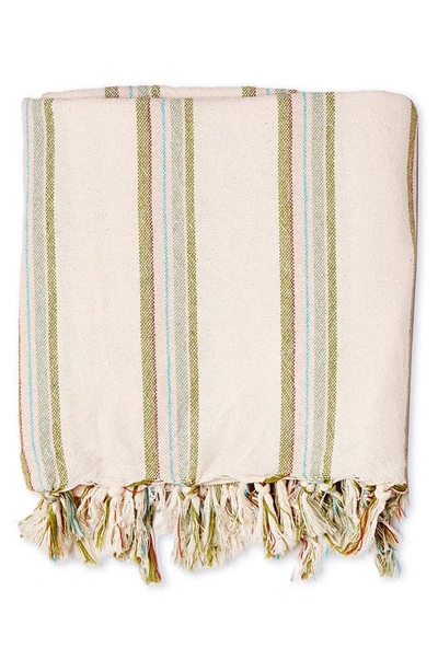 House No.23 Mona Turkish Cotton Towel In Green Multi