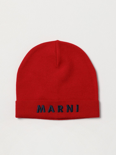 Marni Wool Blend Hat In Red