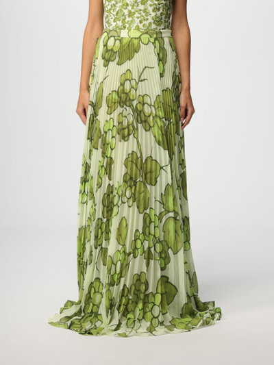 Etro Long Pleated Skirt In Green
