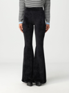 Gcds Velvet Flared Trousers In Black