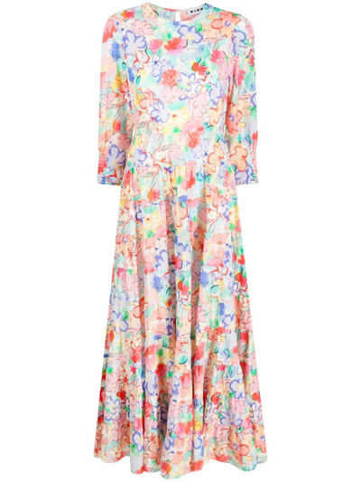 Rixo London Kristen Floral-print Cotton Midi Dress In Multicoloured