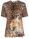 Roberto Cavalli Ocelot Print T-shirt In Savannah