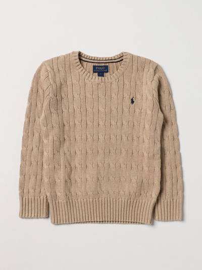POLO RALPH LAUREN SWEATER POLO RALPH LAUREN KIDS COLOR BEIGE,395518022