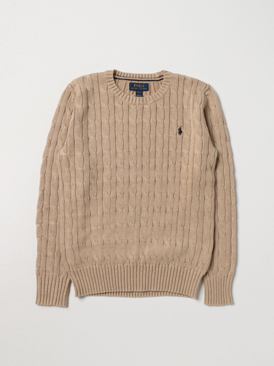 POLO RALPH LAUREN SWEATER POLO RALPH LAUREN KIDS COLOR BEIGE,395519022