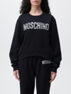 Moschino Jersey Sweatshirt With Glitter In White