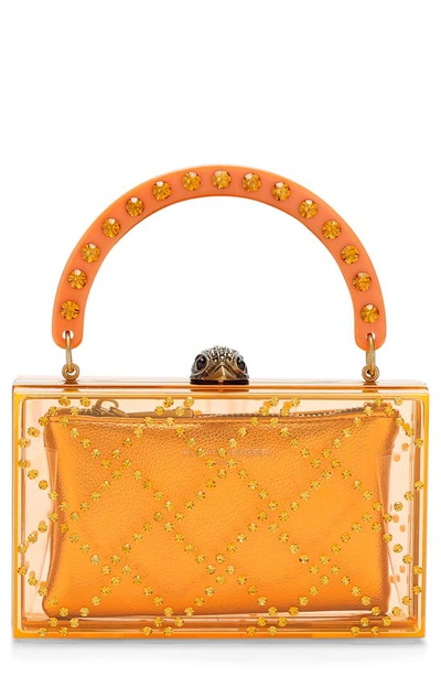 Kurt Geiger Embellished Box Clutch In Orange