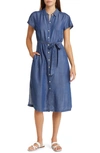 Tommy Bahama Mission Beach Indigo Midi Shirtdress In Mid Sun Wa