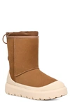 Ugg Classic Short Weather Hybrid Suede Boots In Chestnut / Whitecap