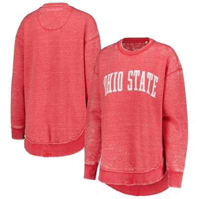 Pressbox Scarlet Ohio State Buckeyes Vintage Washed Pullover Sweatshirt