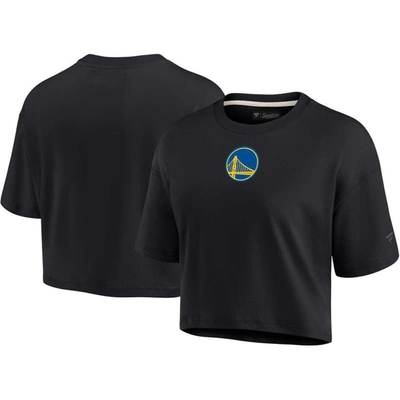 Fanatics Signature Black Golden State Warriors Super Soft Boxy Cropped T-shirt