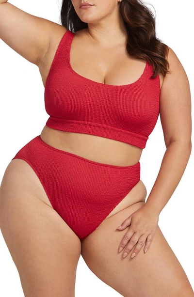 Artesands Kahlo Arte Eco Crinkle Two-piece Swimsuit In Crimson Red