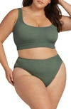 Artesands Kahlo Arte Eco Crinkle Two-piece Swimsuit In Sage Green