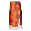 Prada Abstract-pattern Midi Skirt In Orange