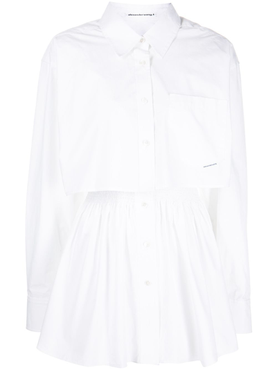 Alexander Wang Two-piece Cotton Shirt Dress In White