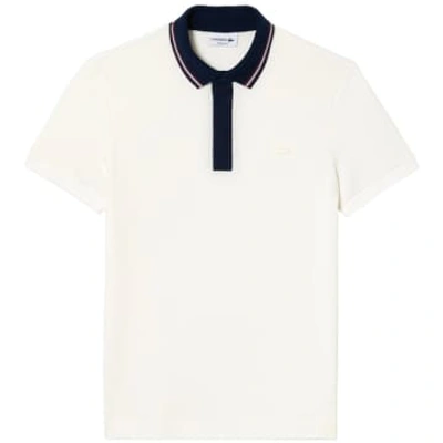 Lacoste Smart Paris Regular Fit Contrast Neck Polo - Xxl - 7 In Brown