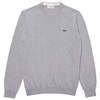 Lacoste New Cotton Crew Knit Ah1985 In Metallic