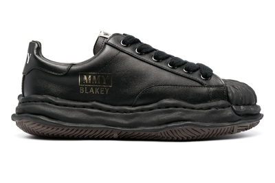 Pre-owned Miharayasuhiro Maison Mihara Yasuhiro Blakey Og Sole Leather Low Black In Black/black