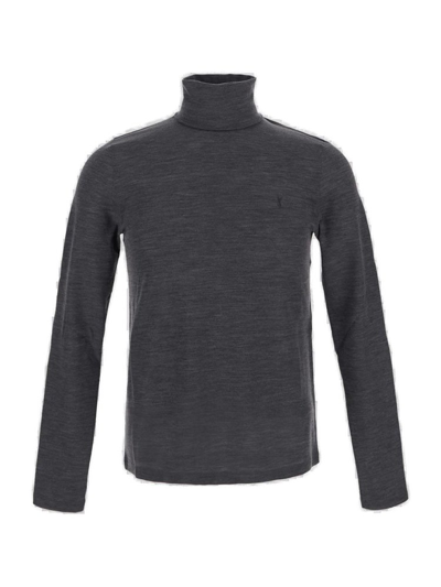 Saint Laurent Turtleneck Long In Grey