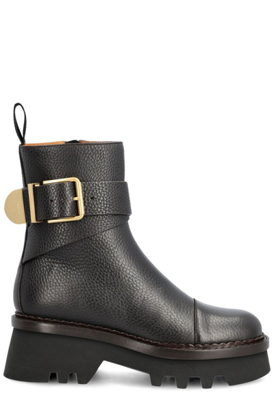Chloé Owena Ankle Boots In Black