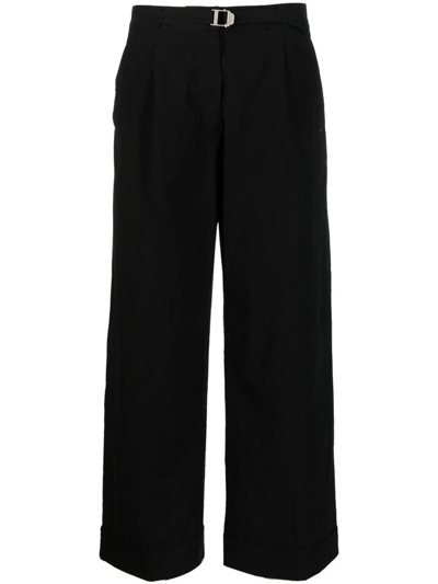 Apc Euphemia Belted Pleated Cotton Trousers In Black