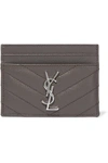 SAINT LAURENT QUILTED TEXTURED-LEATHER CARDHOLDER