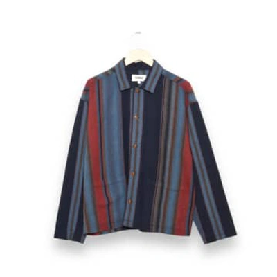 Ymc You Must Create Pj Stripe-print Cotton Shirt In Blue