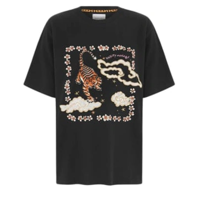 Hayley Menzies Printed Embellished T-shirt In Black
