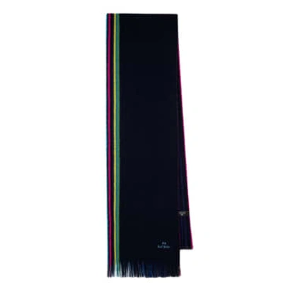 Ps By Paul Smith Ps Paul Smith Reversible Stripe Scarf In Blue