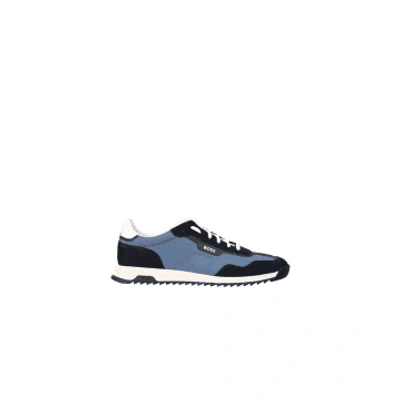 Hugo Boss Zayn Low Line Runner Trainers Size: 9, Col: Navy In Blue