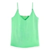 SCOTCH & SODA BRIGHT PARAKEET JERSEY TANK WITH WOVEN FRONT