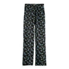 SCOTCH & SODA PANSY IKAT BLACK GIA MID RISE WIDE LEG PRINTED SILKY TROUSERS