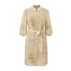 YAYA SUMMER SAND DESSIN DRESS WITH LONG BALLOON SLEEVES AND BUTTONS