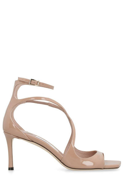Jimmy Choo Azia 75 Ankle Strapped Pumps In Pink