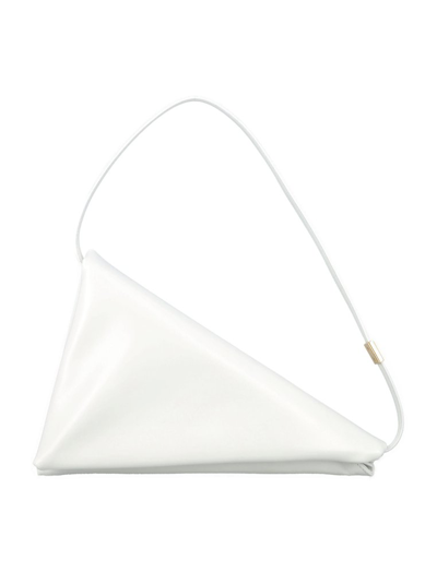 Marni Triangle Foldover Shoulder Bag In White