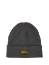 BARBOUR BARBOUR LOGO PATCH RIBBED BEANIE