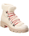 CHRISTIAN LOUBOUTIN CHRISTIAN LOUBOUTIN EDELVIZIR CROC-EMBOSSED LEATHER & SHEARLING BOOTIE