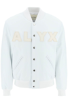 Alyx Logo-print Leather Bomber Jacket In White