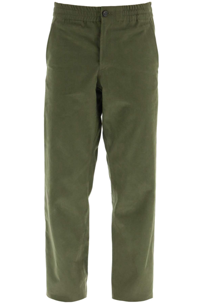 Apc Chuck Overdyed Cotton-twill Trousers In Green