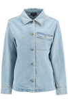 A.p.c. Janice Buttoned Denim Jacket In Blue