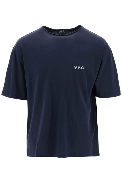Apc Navy Jeremy T-shirt In Blue