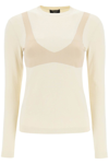 A.W.A.K.E. KNIT TOP WITH BRALETTE DETAIL