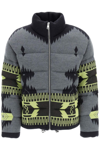 Alanui Icon Jacquard Wool Down Jacket In Grey Wool