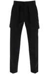 Alexander Mcqueen Exposed Pocket Barathea Trousers In Black