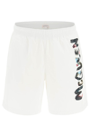 Alexander Mcqueen Swim Trunks With Graffiti Acquerello Print In White