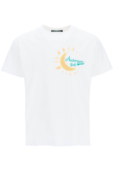 Andersson Bell Sun Print Cotton Jersey T-shirt In White